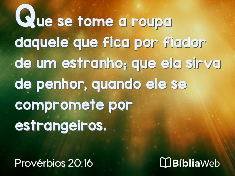 Provérbios 20:16 em imagem para compartilhar