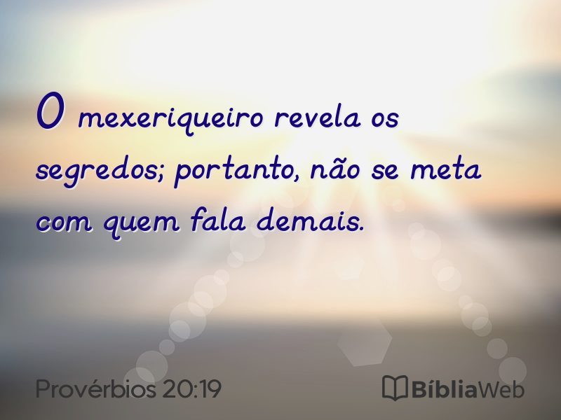 Provérbios 20:19 em imagem para compartilhar