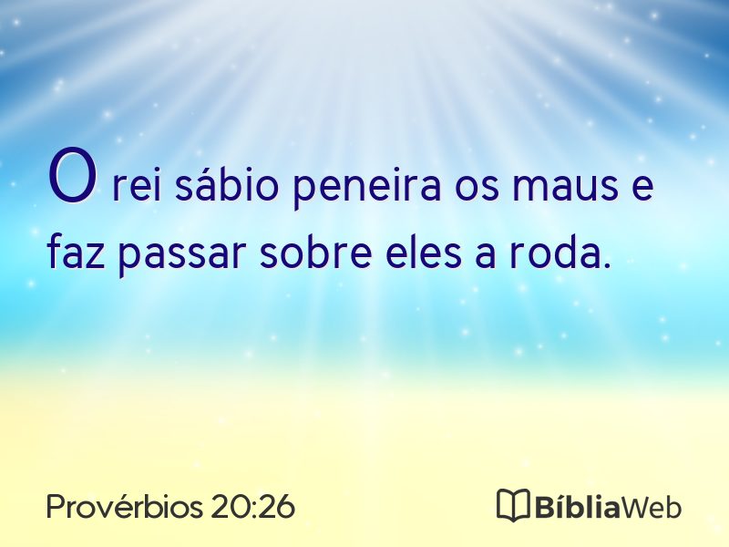 Provérbios 20:26 em imagem para compartilhar