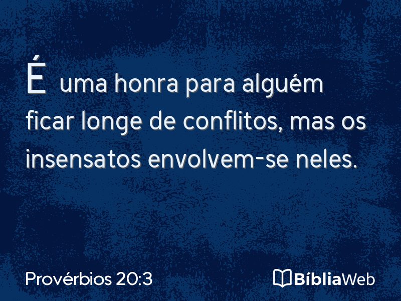 Provérbios 20:3 em imagem para compartilhar
