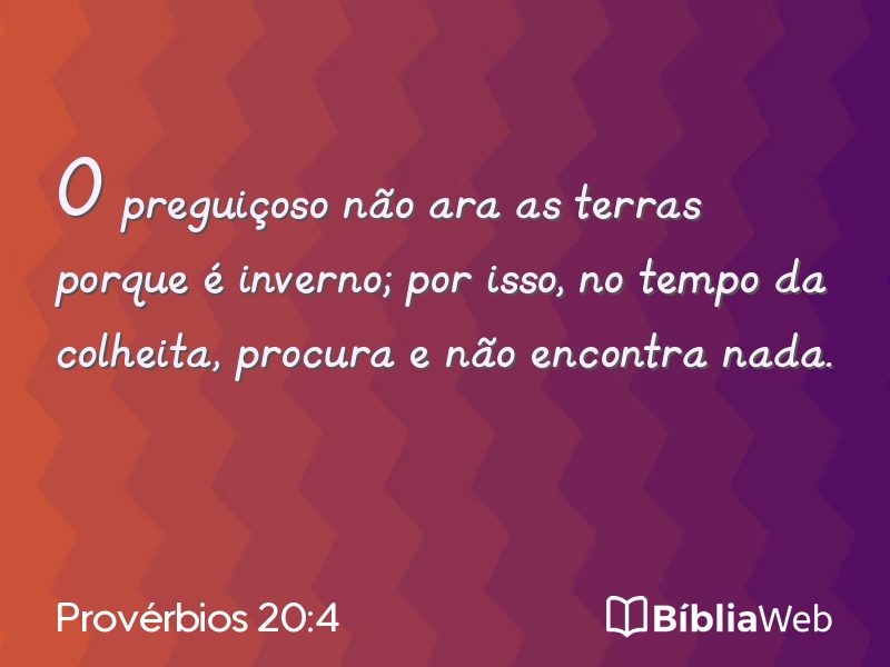 Provérbios 20:4 em imagem para compartilhar