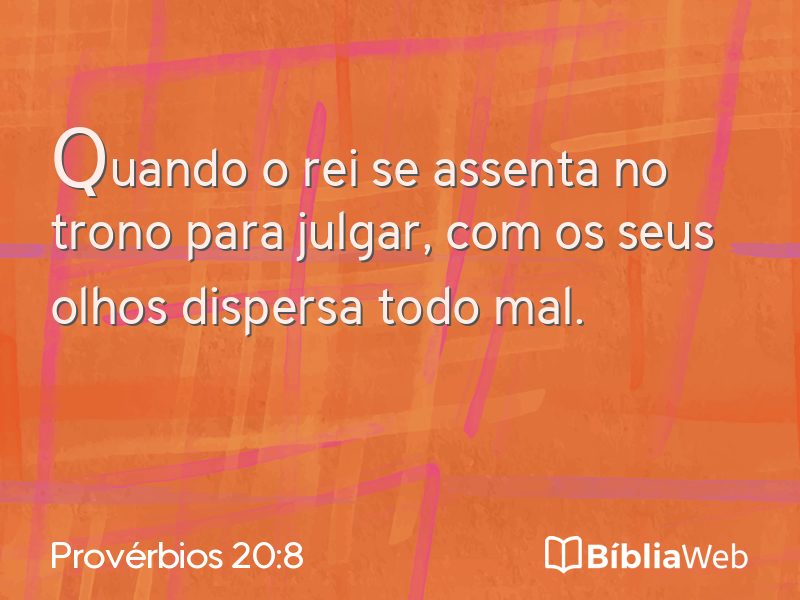 Provérbios 20:8 em imagem para compartilhar