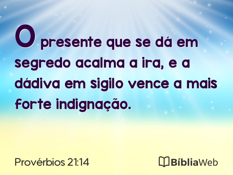 Provérbios 21:14 em imagem para compartilhar