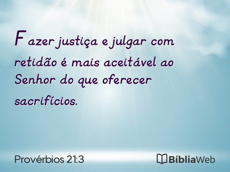 Provérbios 21:3 em imagem para compartilhar