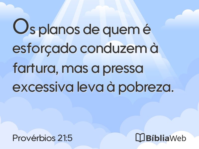 Provérbios 21:5 em imagem para compartilhar