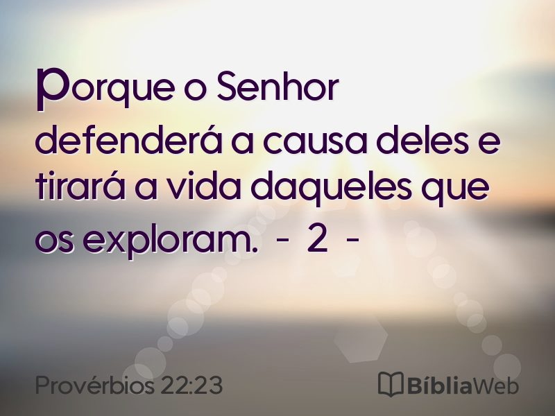Provérbios 22:23 em imagem para compartilhar