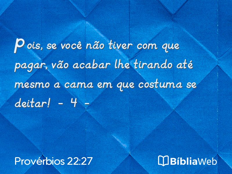 Provérbios 22:27 em imagem para compartilhar