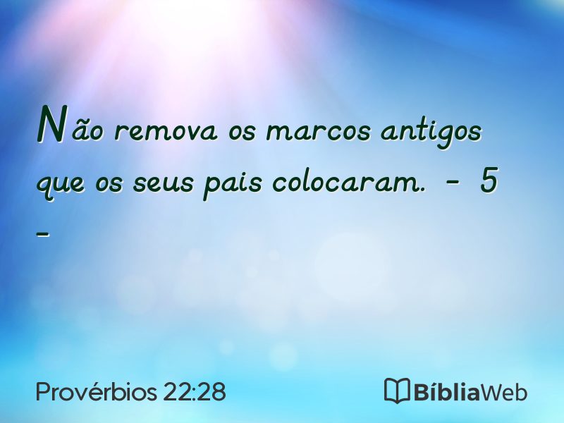 Provérbios 22:28 em imagem para compartilhar