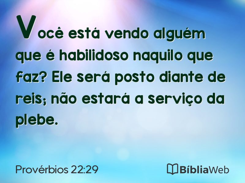 Provérbios 22:29 em imagem para compartilhar