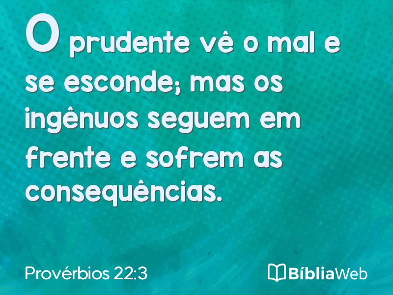 Provérbios 22:3 em imagem para compartilhar