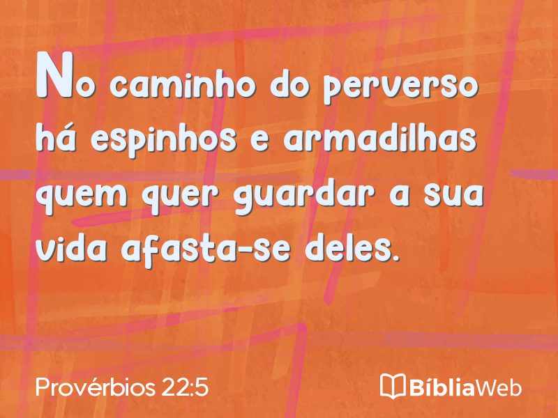 Provérbios 22:5 em imagem para compartilhar