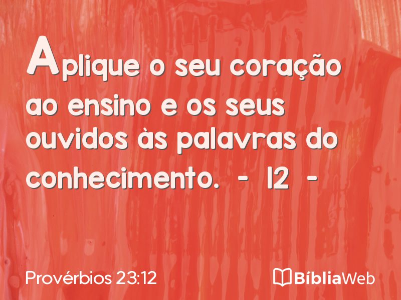 Provérbios 23:12 em imagem para compartilhar