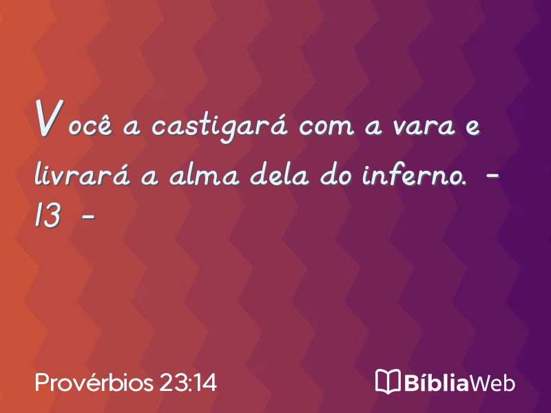 Provérbios 23:14 em imagem para compartilhar