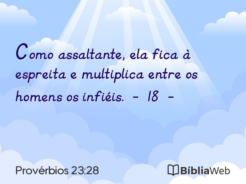 Provérbios 23:28 em imagem para compartilhar