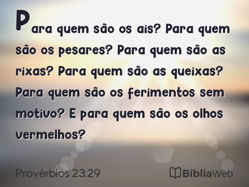 Provérbios 23:29 em imagem para compartilhar