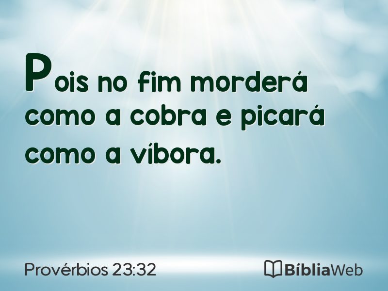 Provérbios 23:32 em imagem para compartilhar