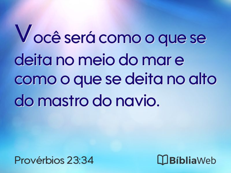 Provérbios 23:34 em imagem para compartilhar