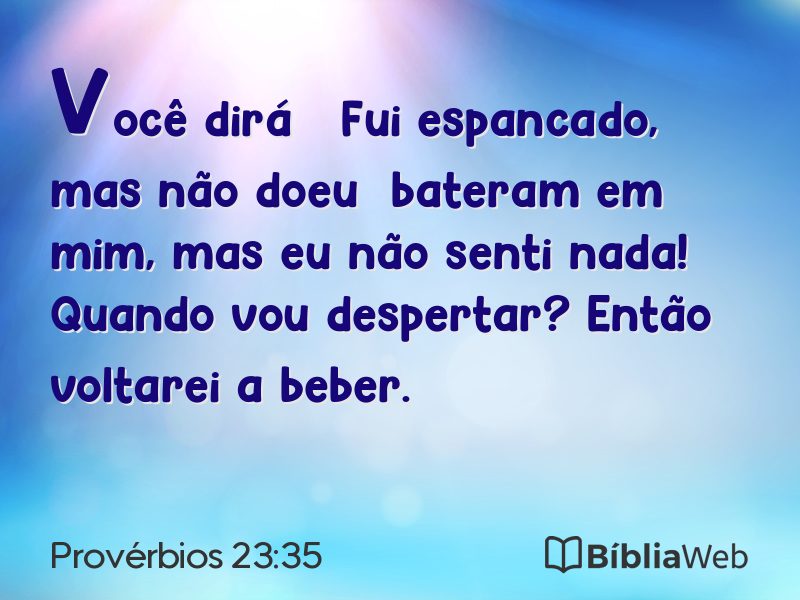 Provérbios 23:35 em imagem para compartilhar