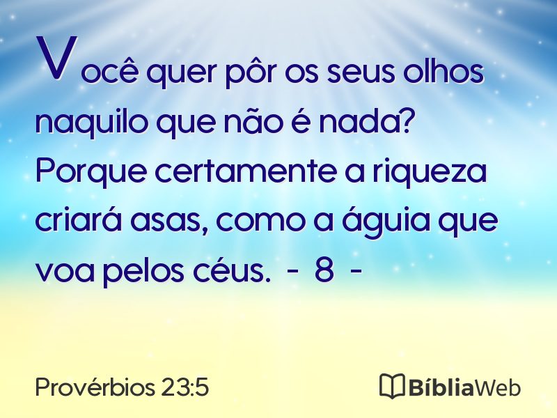 Provérbios 23:5 em imagem para compartilhar