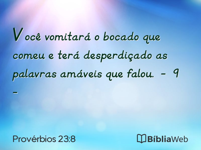 Provérbios 23:8 em imagem para compartilhar