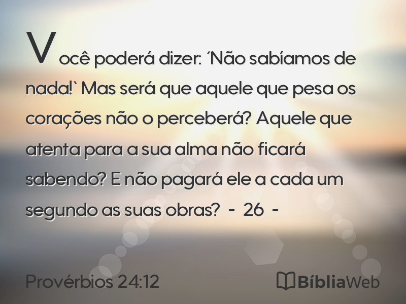 Provérbios 24:12 em imagem para compartilhar