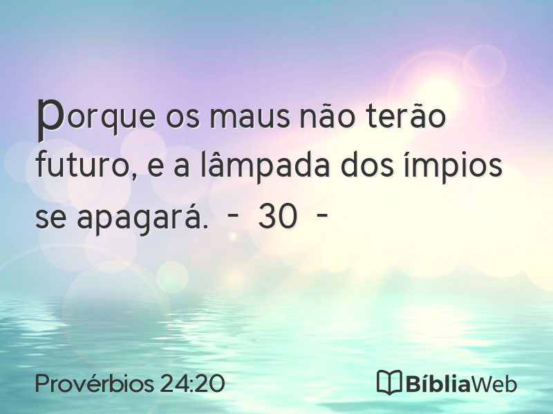 Provérbios 24:20 em imagem para compartilhar