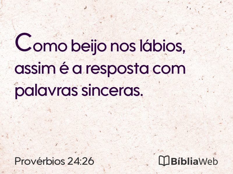 Provérbios 24:26 em imagem para compartilhar