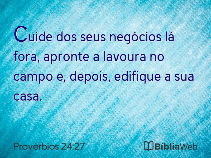 Provérbios 24:27 em imagem para compartilhar