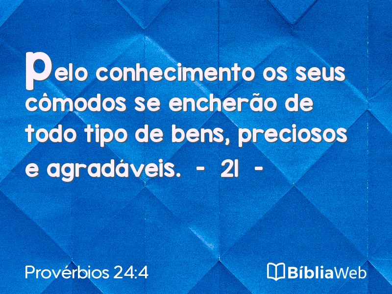 Provérbios 24:4 em imagem para compartilhar