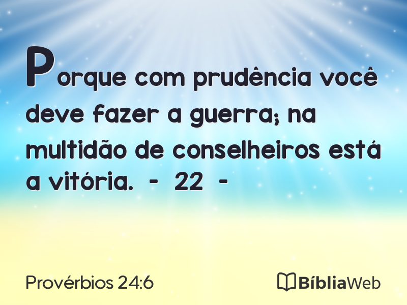 Provérbios 24:6 em imagem para compartilhar
