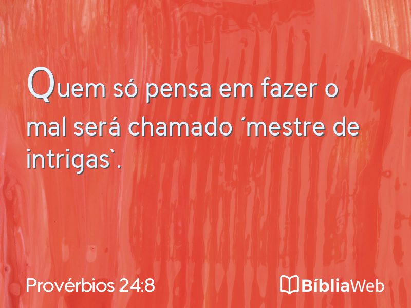 Provérbios 24:8 em imagem para compartilhar