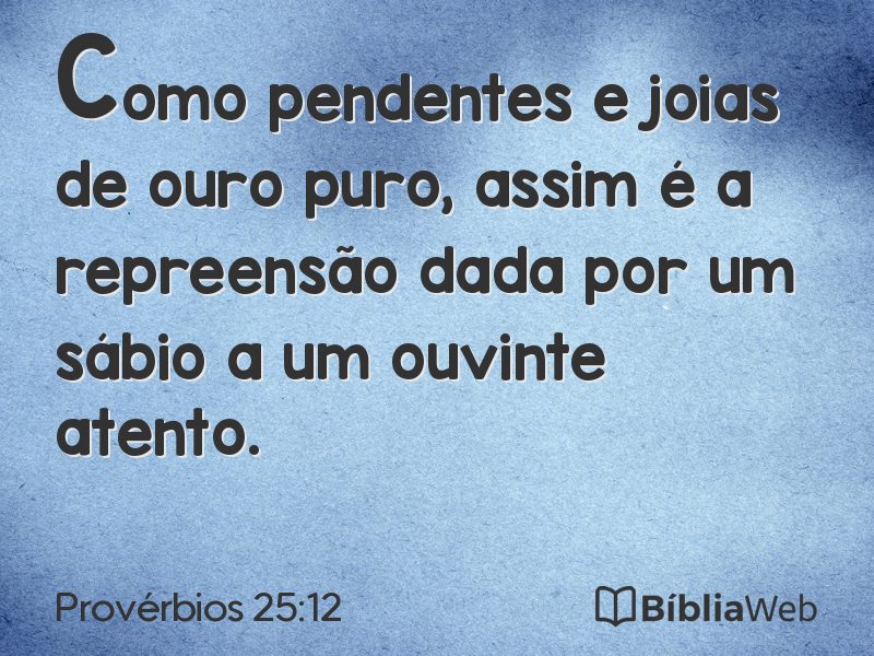 Provérbios 25:12 em imagem para compartilhar