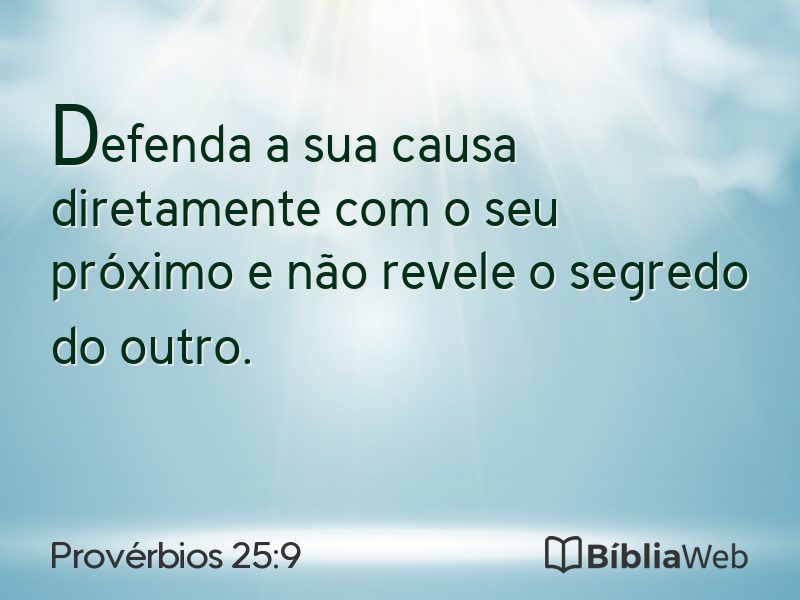 Provérbios 25:9 em imagem para compartilhar