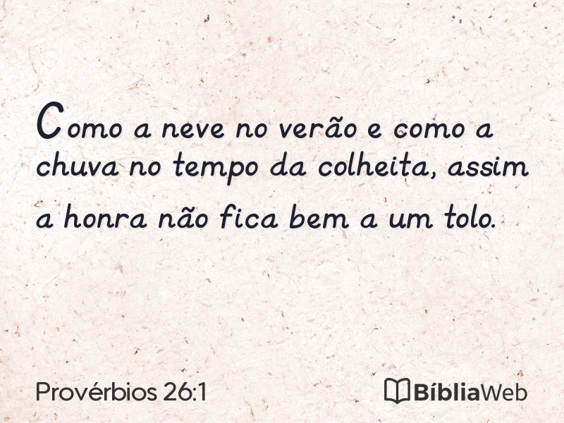 Provérbios 26:1 em imagem para compartilhar
