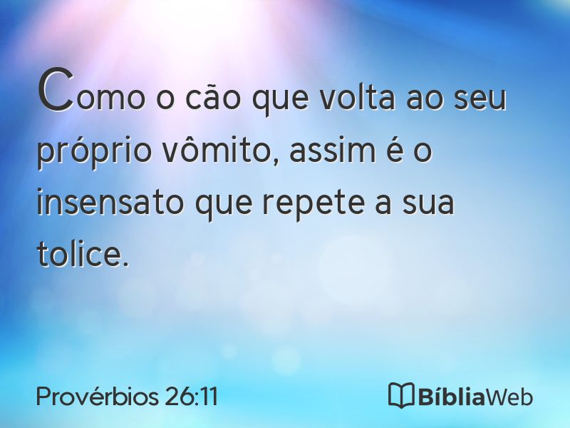 Provérbios 26:11 em imagem para compartilhar