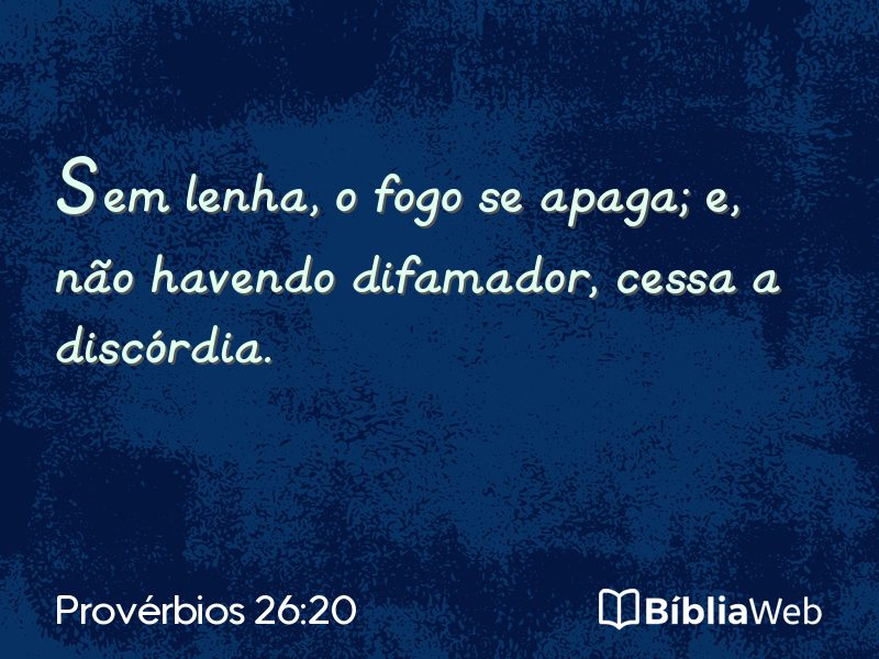 Provérbios 26:20 em imagem para compartilhar