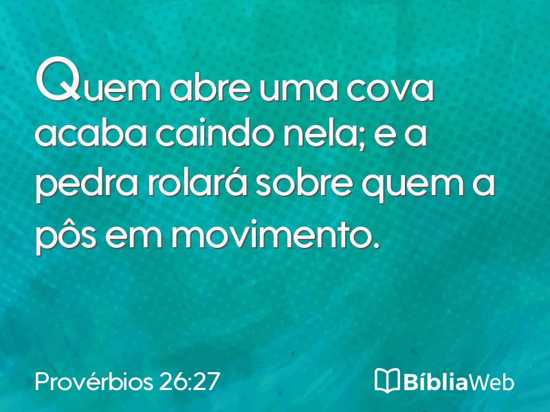 Provérbios 26:27 em imagem para compartilhar