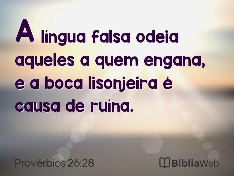 Provérbios 26:28 em imagem para compartilhar
