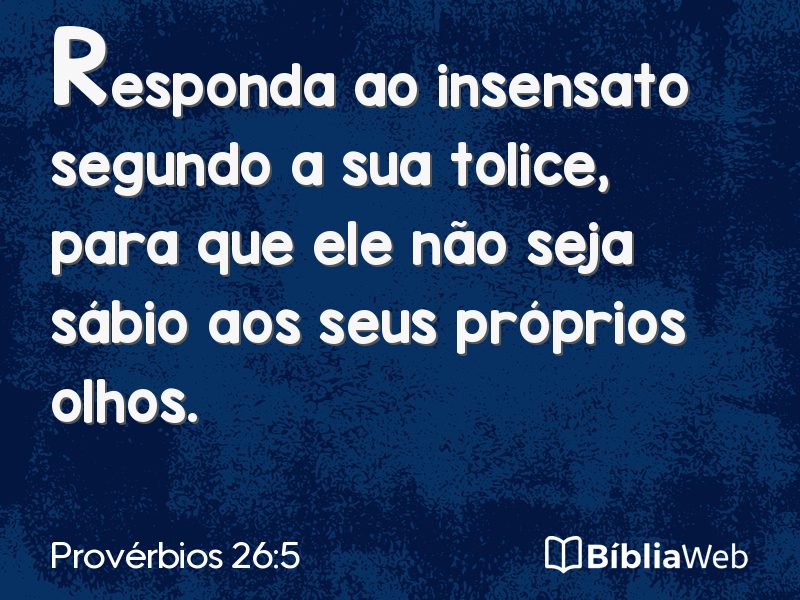 Provérbios 26:5 em imagem para compartilhar