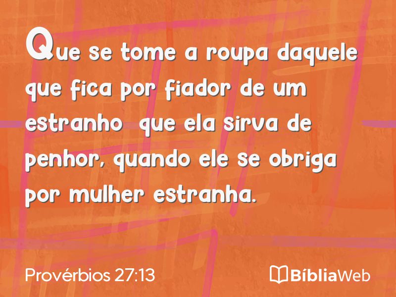 Provérbios 27:13 em imagem para compartilhar