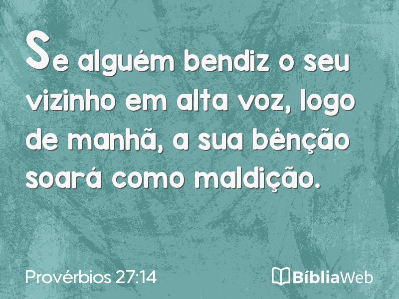 Provérbios 27:14 em imagem para compartilhar
