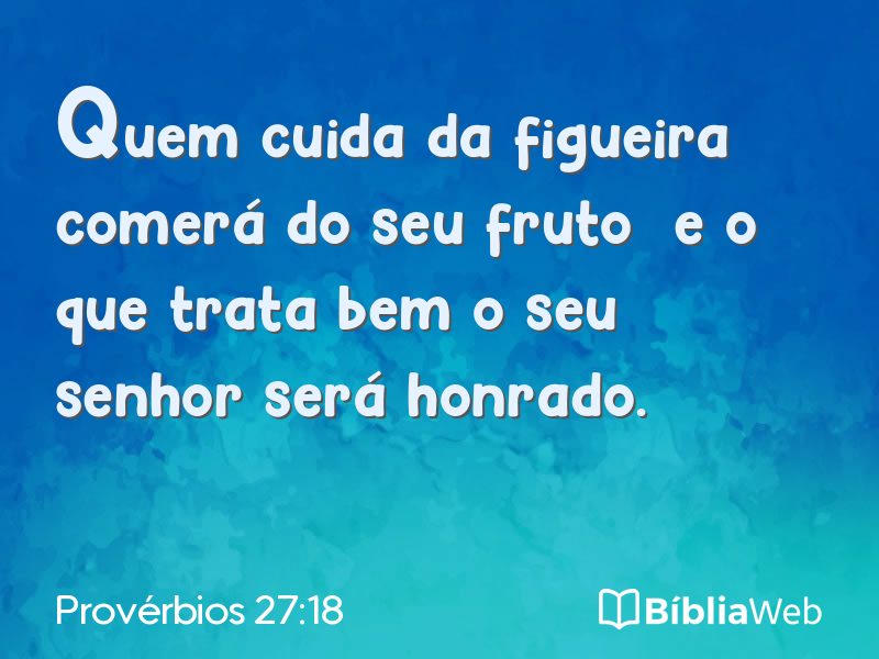 Provérbios 27:18 em imagem para compartilhar