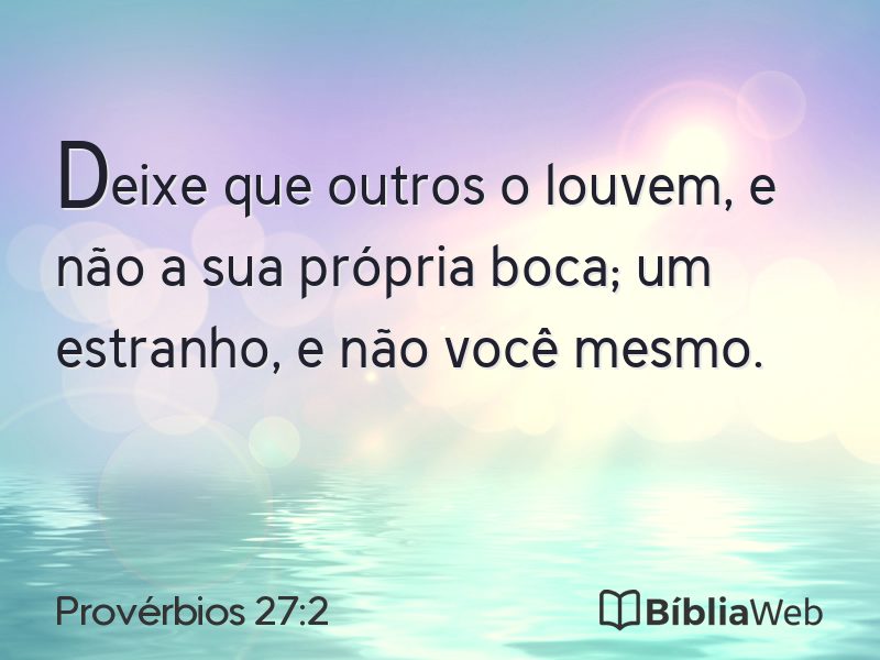 Provérbios 27:2 em imagem para compartilhar