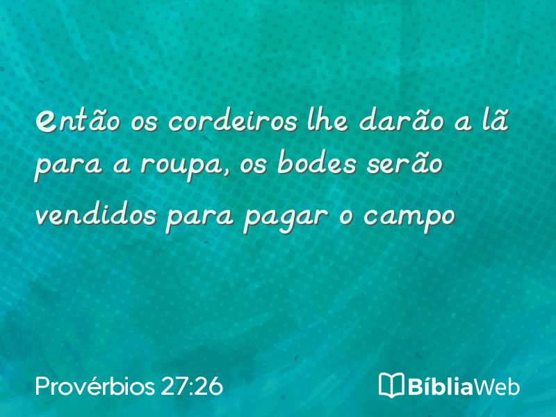 Provérbios 27:26 em imagem para compartilhar