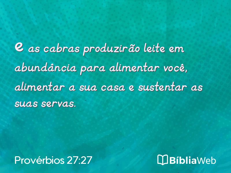 Provérbios 27:27 em imagem para compartilhar