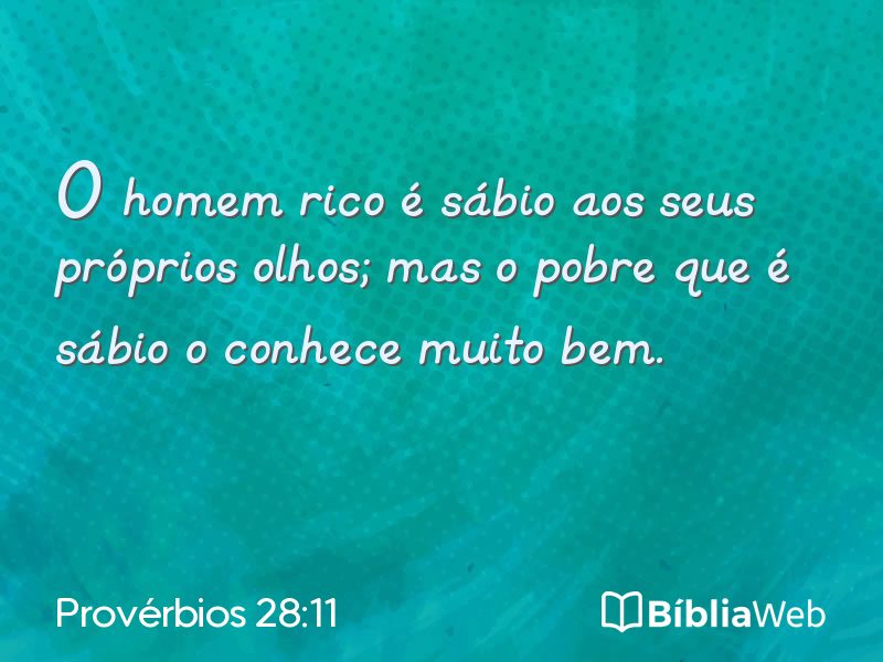 Provérbios 28:11 em imagem para compartilhar