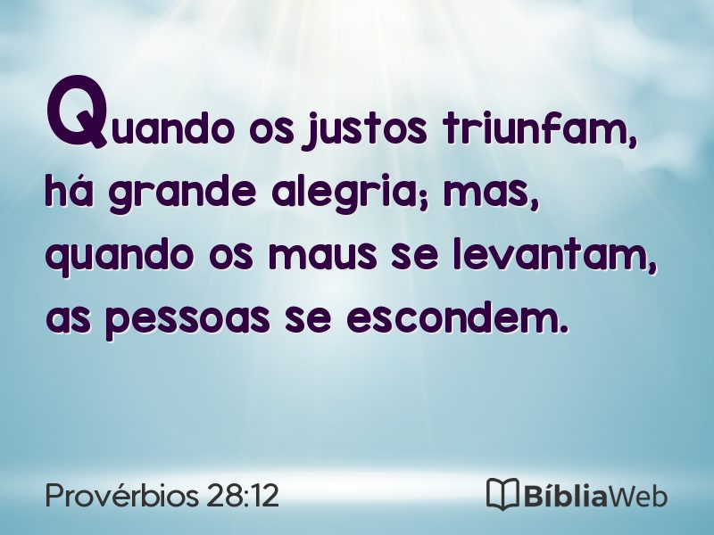 Provérbios 28:12 em imagem para compartilhar