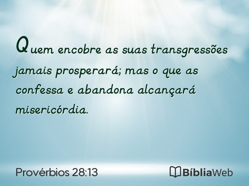 Provérbios 28:13 em imagem para compartilhar