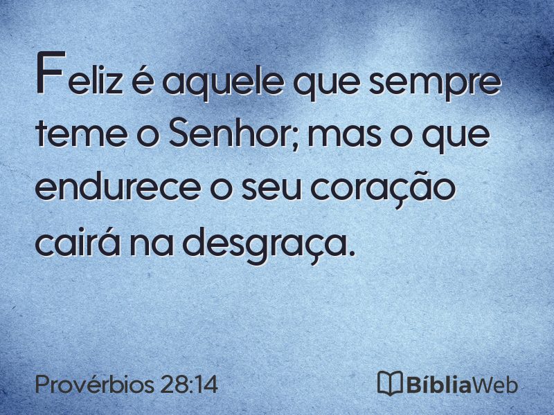 Provérbios 28:14 em imagem para compartilhar