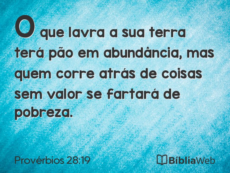 Provérbios 28:19 em imagem para compartilhar